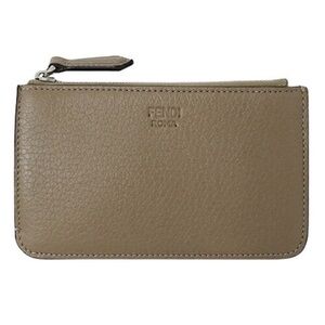 Fendi Roma Beige Leather Card Holder
